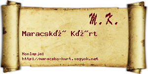 Maracskó Kürt névjegykártya